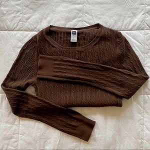 Cable Knit Gap Sweater in Brown